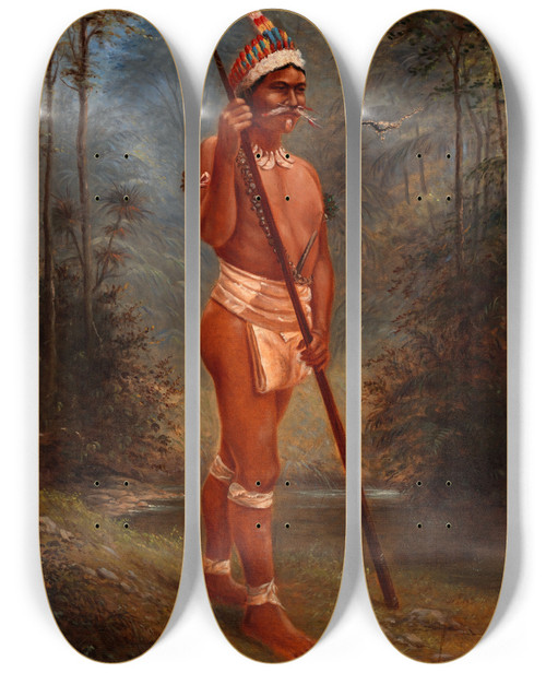 Triptych art skateboard deck of Antonio Zeno Shindler Zaparo Stock by Antonio Zeno Shindler (1823-1899)