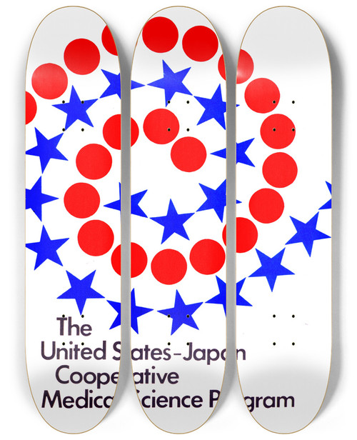 Triptych art skateboard deck of National Institutes Of Health The United Statesjapan Cooperative Medical Science Program by National Institutes Of Health (1887)