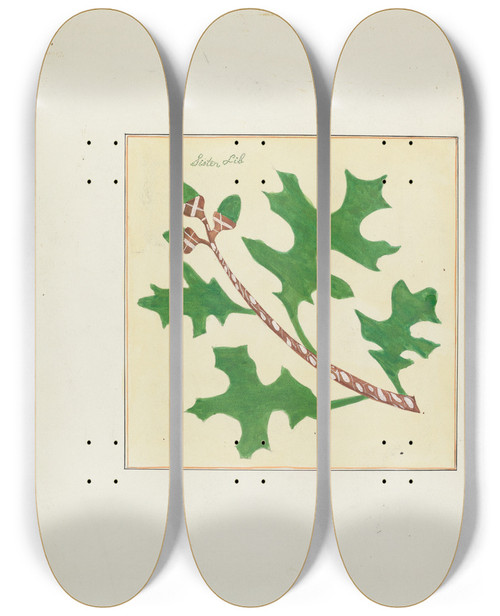 Triptych art skateboard deck of Cornelius Christoffels And Margaret Linsley Autograph Quilt_2 by Cornelius Christoffels And Margaret Linsley
