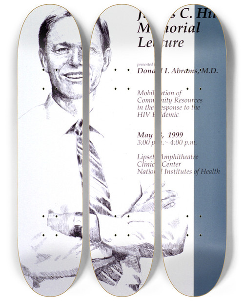 Triptych art skateboard deck of National Institutes Of Health Mobilization Of Community Resources In The Response To The Hiv Epidemic 2 by National Institutes Of Health (1887)