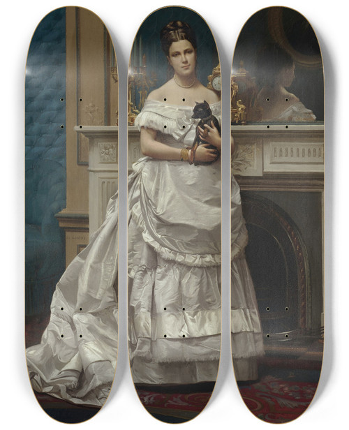 Triptych art skateboard deck of Jeanlon Grme Portrait Of Marieanne Descoubleau De Sourdis Madame Charlesjoachim Lefvre 18531938 by Jean-Lon Grme (1824-1904)