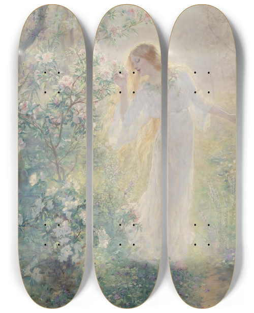 Triptych art skateboard deck of Ren Grin Lt by Rene Gerin (1862-1895)