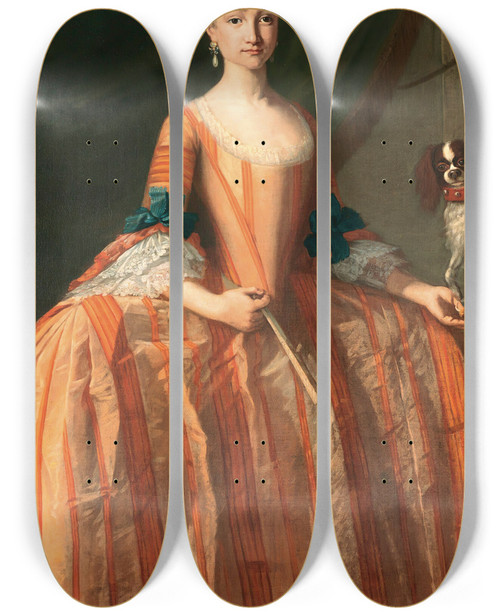 Triptych art skateboard deck of Giuseppe Bonito Portrait Of Theinfanta Maria Josefade Borbn 17441801 by Giuseppe Bonito (1707-1789)
