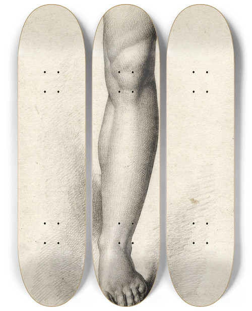 Triptych art skateboard deck of David Humbert De Superville God De Vader_2 by David Humbert De Superville (1770-1849)