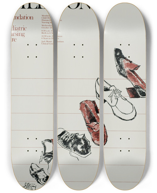 Triptych art skateboard deck of National Institutes Of Health Developmental Milestones by National Institutes Of Health (1887)