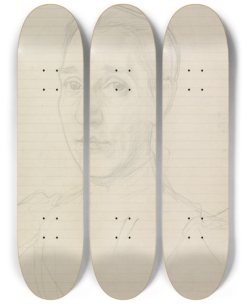 Triptych art skateboard deck of Jan Veth Portret Van Anna Dorothea Vethdirks_1 by Jan Veth (1864-1925)