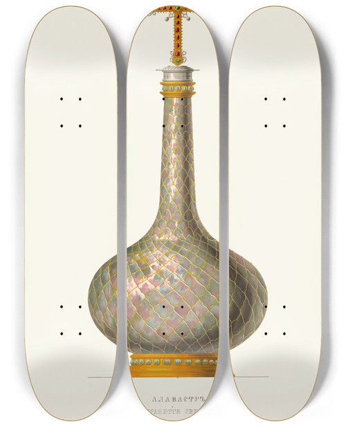 Triptych art skateboard deck of Fedor Grigoryevich Solntsev Alavastr V Koem Khranitsia Sviashchennoe Miro by Fedor Grigoryevich Solntsev (1801-1892)