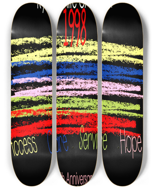 Triptych art skateboard deck of National Institutes Of Health Ryan White Care Act 1998 by National Institutes Of Health (1887)