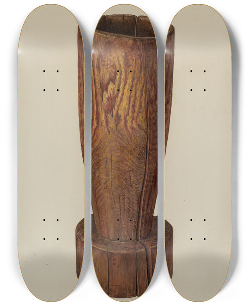 Triptych art skateboard deck of Charles Garjian Mortar by Charles Garjian