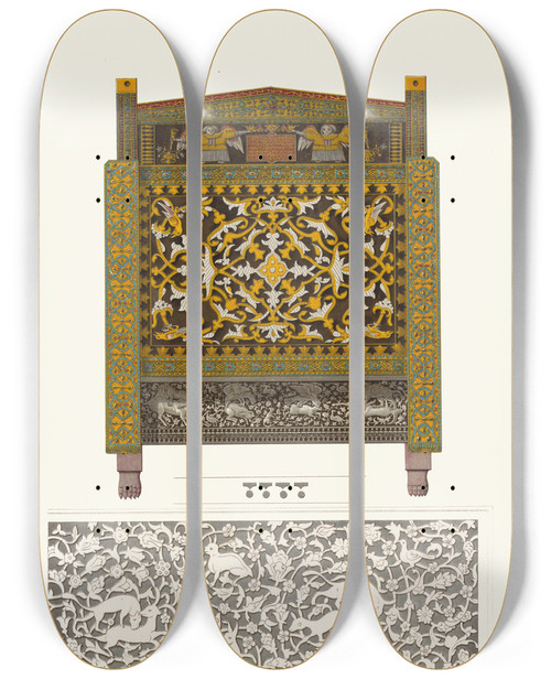 Triptych art skateboard deck of Fedor Grigoryevich Solntsev Kresly Tsaria Alekseia Mikhailovicha Izobrazhenie 3 by Fedor Grigoryevich Solntsev (1801-1892)
