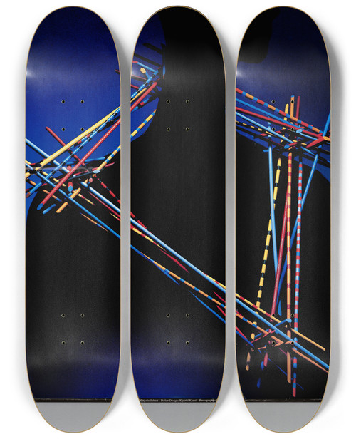 Triptych art skateboard deck of Us Information Agency American Jewelry Now by U S Information Agency (1953-1999)