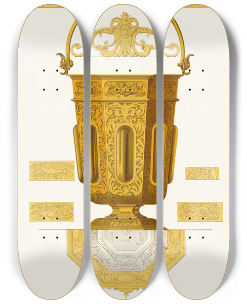 Triptych art skateboard deck of Fedor Grigoryevich Solntsev Vedro by Fedor Grigoryevich Solntsev (1801-1892)