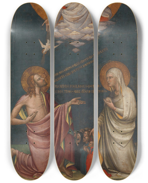 Triptych art skateboard deck of Lorenzo Monaco The Intercession Of Christ And The Virgin by Lorenzo Monaco (1370-1425)