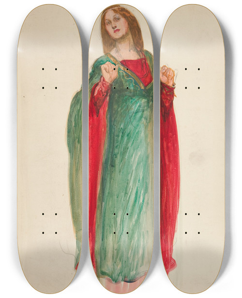 Triptych art skateboard deck of Edwin Austin Abbey Medieval Lady Sketch For An Unidentified Shakespeareplay by Edwin Austin Abbey (1852-1911) Triptych art skateboard deck of Edwin Austin Abbey Medieval Lady Sketch For An Unidentified Shakespeareplay by Edwin Austin Abbey (1852-1911)