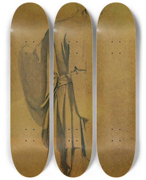 Triptych art skateboard deck of Josef Wawra Orientale by Josef Wawra (1893-1935)