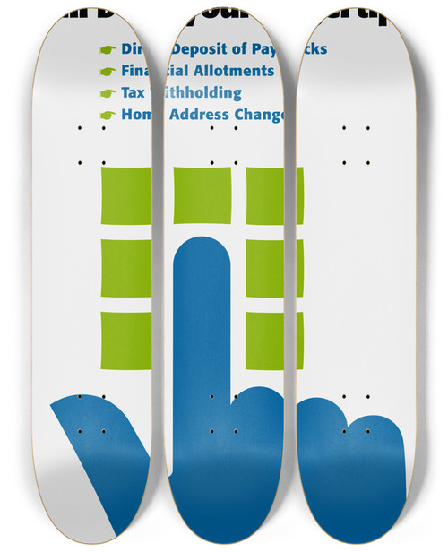 Triptych art skateboard deck of National Institutes Of Health Starting In May All These Will Be At Your Fingertip Ii by National Institutes Of Health (1887)