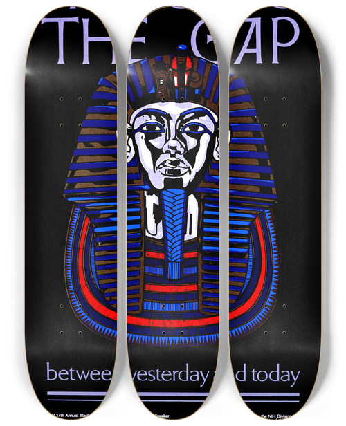 Triptych art skateboard deck of National Institutes Of Health Bridging The Gap Between Yesterday And Today by National Institutes Of Health (1887)