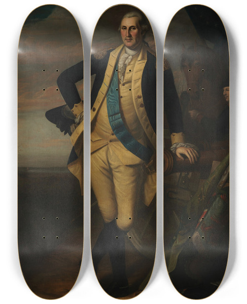 Triptych art skateboard deck of Charles Willson Peale George Washington_1 by Charles Willson Peale (1741-1827)
