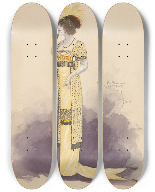 Triptych art skateboard deck of Will R Barnes Untitled_29 by Will R Barnes (1939)