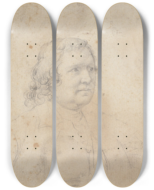 Triptych art skateboard deck of John Trumbull Samuelchase by John Trumbull (1756-1843)