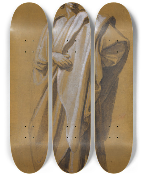 Triptych art skateboard deck of Cigoli Ludovico Cardi Apostlen Johannes Stende by Cigoli (Ludovico Cardi) (1559-1613)