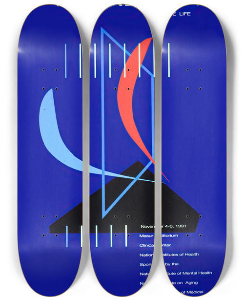 Triptych art skateboard deck of National Institutes Of Health Diagnosis And Treatment Of Depression In Late Life by National Institutes Of Health (1887)