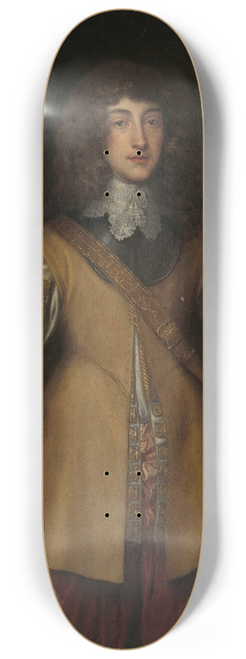 Follower of Anthony van Dyck - Portrait of Rupert (1619-1682), Prince and Count Palatine of the Rhine and Duke of Cumberland, in Combat Dress 8.25 inch art skate deck