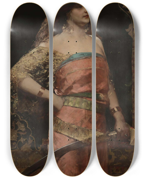 Triptych art skateboard deck of Jeanjosephbenjamin Constant Judith_3 by Jean-Joseph-Benjamin Constant (1845-1902)