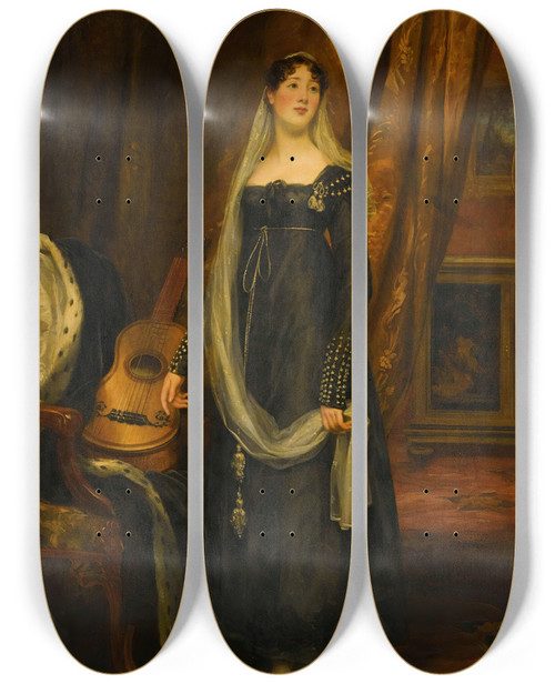 Triptych art skateboard deck of Thomas Phillips Portrait Of Elizabeth Cochranejohnstone 17841883 Aged 17 by Thomas Phillips (1770-1845)