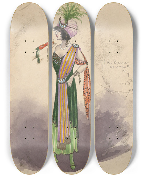 Triptych art skateboard deck of Will R Barnes Untitled_15 by Will R Barnes (1939)