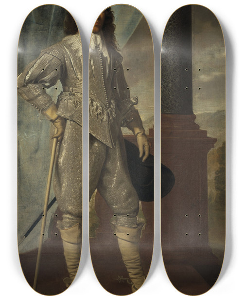 Triptych art skateboard deck of Daniel Mytens James Hamilton 1St Duke Of Hamilton 1606 by Daniel Mytens (1590-1647)