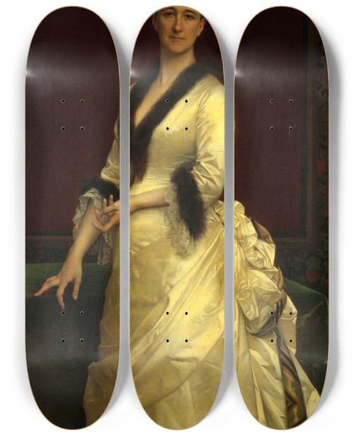Triptych art skateboard deck of Alexandre Cabanel Catharine Lorillard Wolfe 18281887 by Alexandre Cabanel (1823-1889)