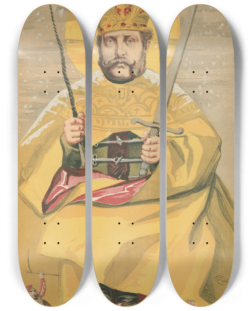 Triptych art skateboard deck of James Tissot Vanity Fair Royalty La Civilisation Russe Alexander Ii Emperor Of Russia October 16 1869 by James Tissot (1836-1902)