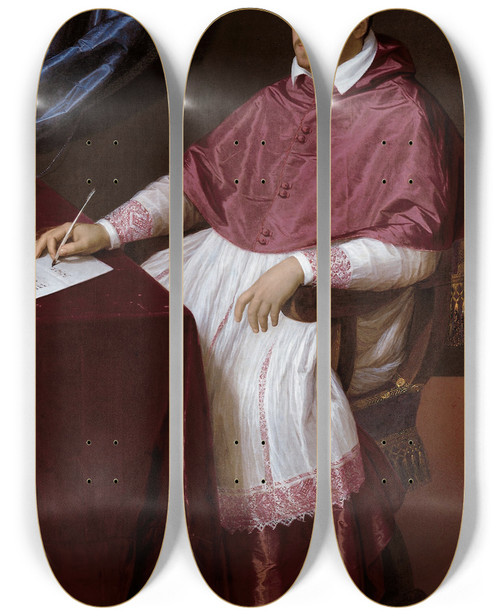 Triptych art skateboard deck of Scipione Pulzone Cardinal Ferdinando De Medici Later Grand Duke Ferdinando I Of Tuscany by Scipione Pulzone (1546-1598)