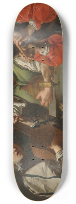 Follower of Valentin de Boulogne - Musicians And Drinkers In An Interior 8.25 inch art skate deck