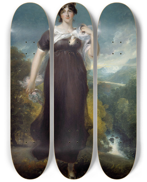 Triptych art skateboard deck of Sir Thomas Lawrence Portrait Of Elizabeth Marchioness Conyngham by Sir Thomas Lawrence (1769-1830)