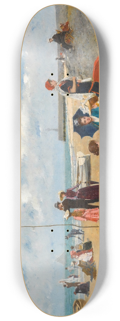 Francesc Miralles i Galaup - Tarde en la Playa (An Afternoon on the Beach) 8.25 inch art skate deck