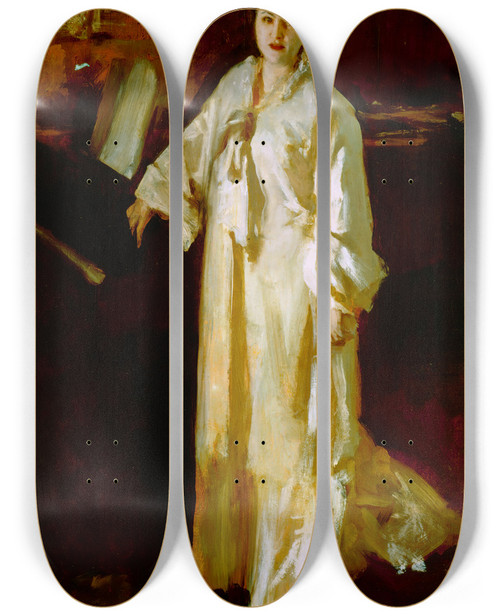 Triptych art skateboard deck of John Singer Sargent Judith Gautier by John Singer Sargent (1856-1925)
