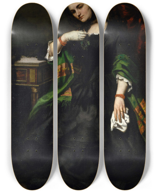 Triptych art skateboard deck of Gustave Courbet Madame Auguste Cuoq Mathilde Desportes 18271910 by Gustave Courbet (1819-1877)