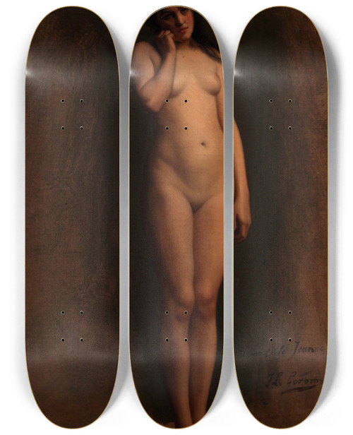 Triptych art skateboard deck of Jeanlon Grme Study For Slave Market In Ancient Rome by Jean-Lon Grme (1824-1904)
