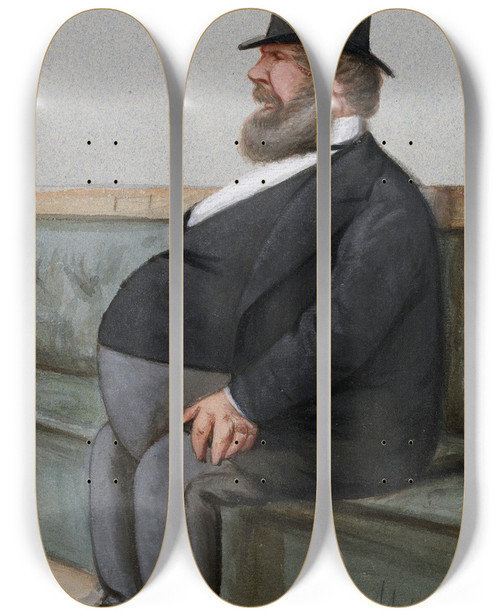 Triptych art skateboard deck of Carlo Pellegrini Major Purcell Ogorman Mp 18201880 by Carlo Pellegrini (1839-1889)