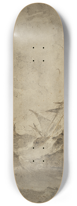 Francesco Guardi - Zwei Segelboote auf strmischer See 8.25 inch art skate deck