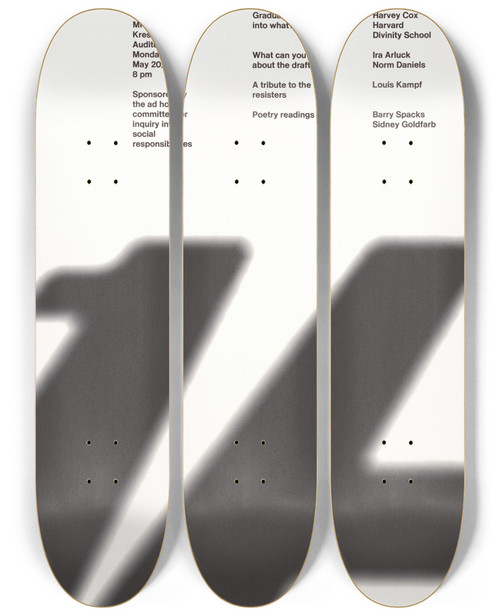 Triptych art skateboard deck of Dietmar Winkler What Will You Do Now That Youre 1A by Dietmar Winkler (1938) Triptych art skateboard deck of Dietmar Winkler What Will You Do Now That Youre 1A by Dietmar Winkler (1938)