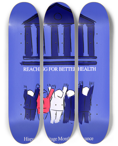 Triptych art skateboard deck of National Institutes Of Health Hispanic Access To Health Care The Impact Of Nih Programs by National Institutes Of Health (1887)