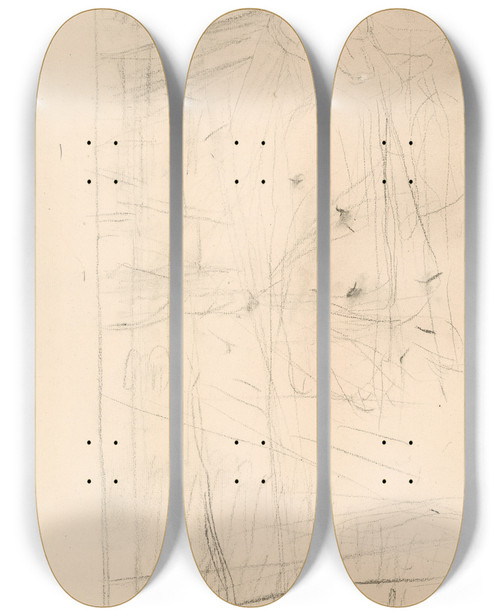 Triptych art skateboard deck of Jules Bastienlepage Study For Joan Of Arc_2 by Jules Bastien-Lepage (1848-1884)