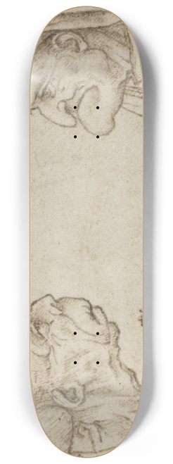 Francesco Melzi - Two Grotesque Heads 8.25 inch art skate deck