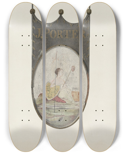 Triptych art skateboard deck of Alfred Parys Tavern Sign J Porter by Alfred Parys