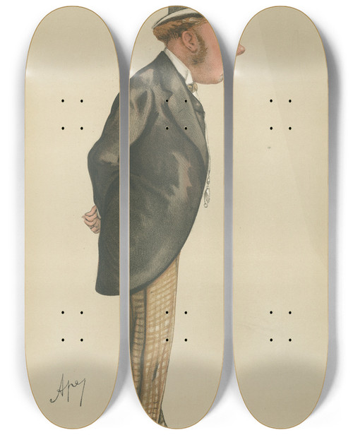 Triptych art skateboard deck of Carlo Pellegrini Politicians Manchester Nh Houldsworth 3 October 1885 by Carlo Pellegrini (1839-1889)