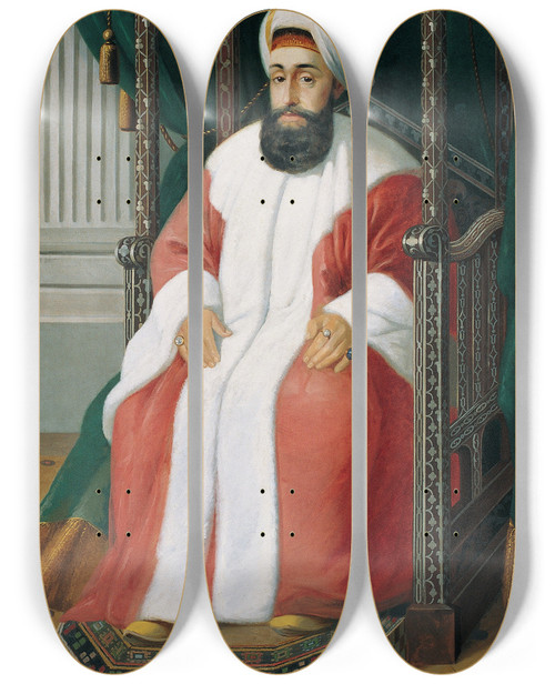 Triptych art skateboard deck of Joseph Warniazarzecki Sultan Selim Iii by Joseph Warnia Zarzecki (1850)