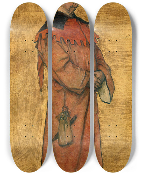 Triptych art skateboard deck of Albert Frans Lieven De Vriendt Robrecht Van Den Borse by Albert Frans Lieven De Vriendt (1843-1900)